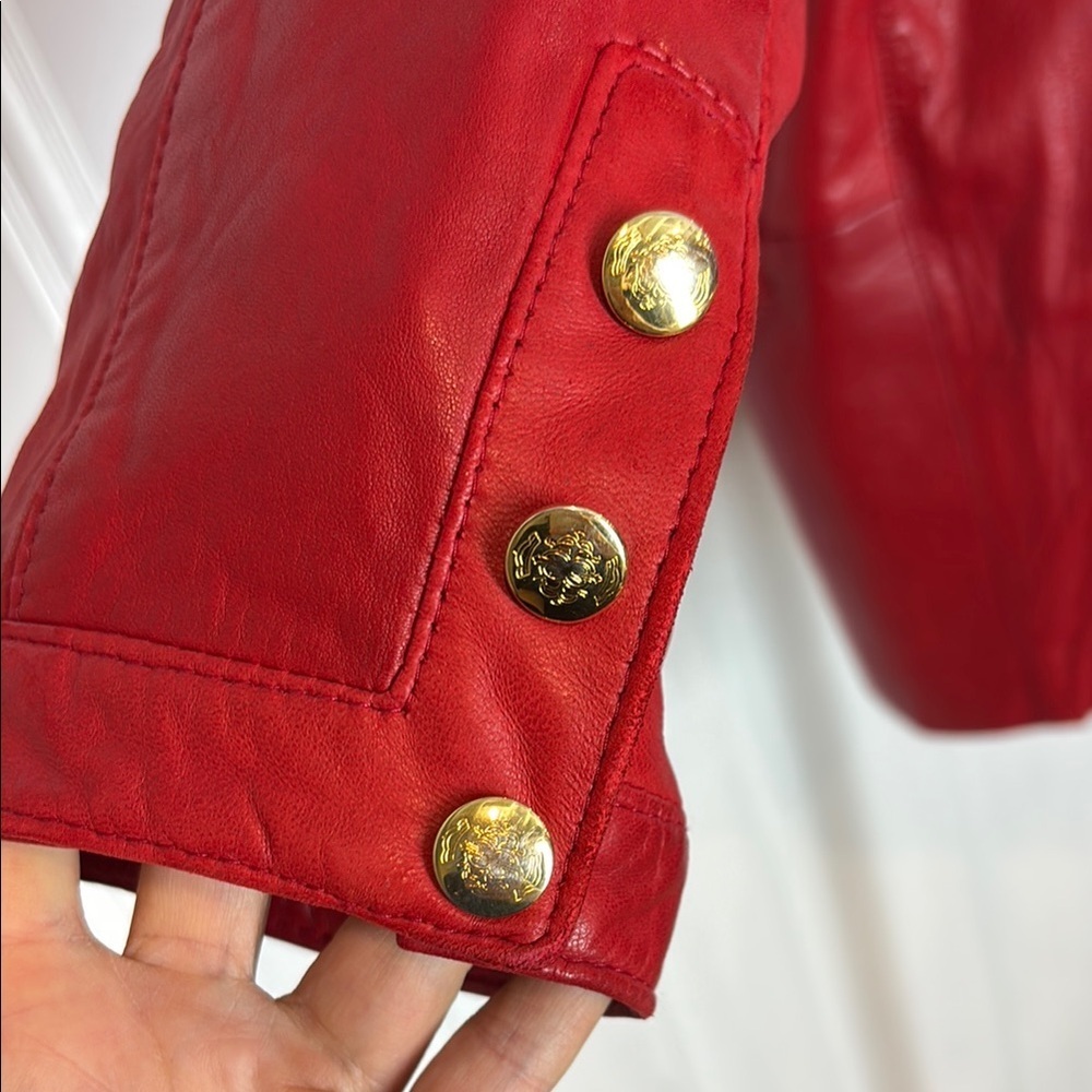 ๐ฅ Stunning Vintage Red Leather Coat by Bagatelle (Margaret Godfrey) ๐ฅ - Picture 5 of 10